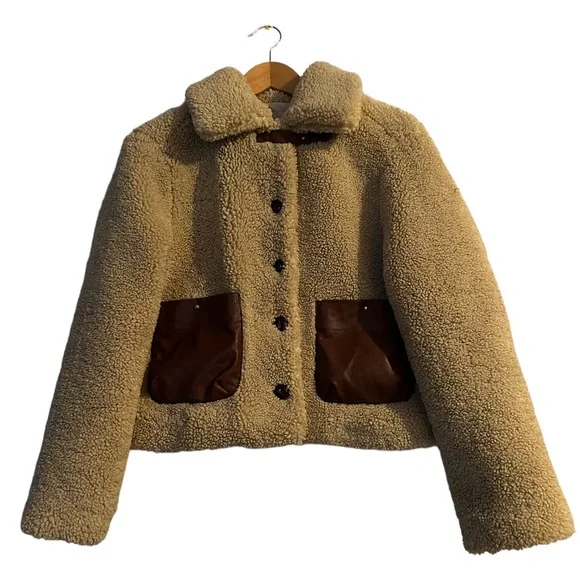 ZARA Sherpa Jacket Size S - Picture 3 of 7